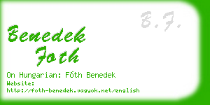 benedek foth business card